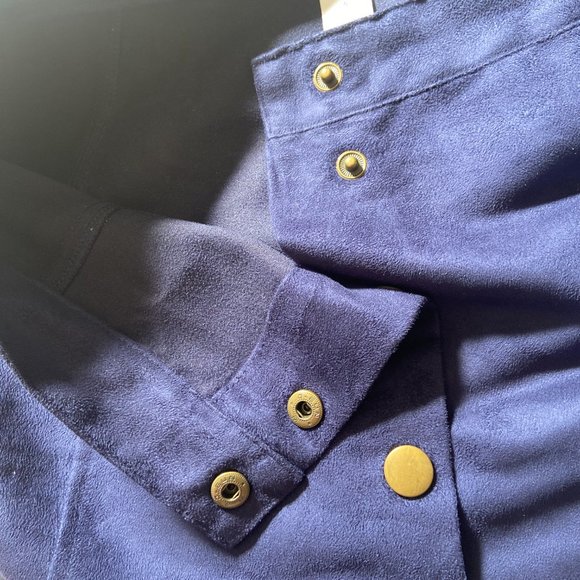 3/$15 Women's Navy Suede Mini Skirt - Picture 3 of 5